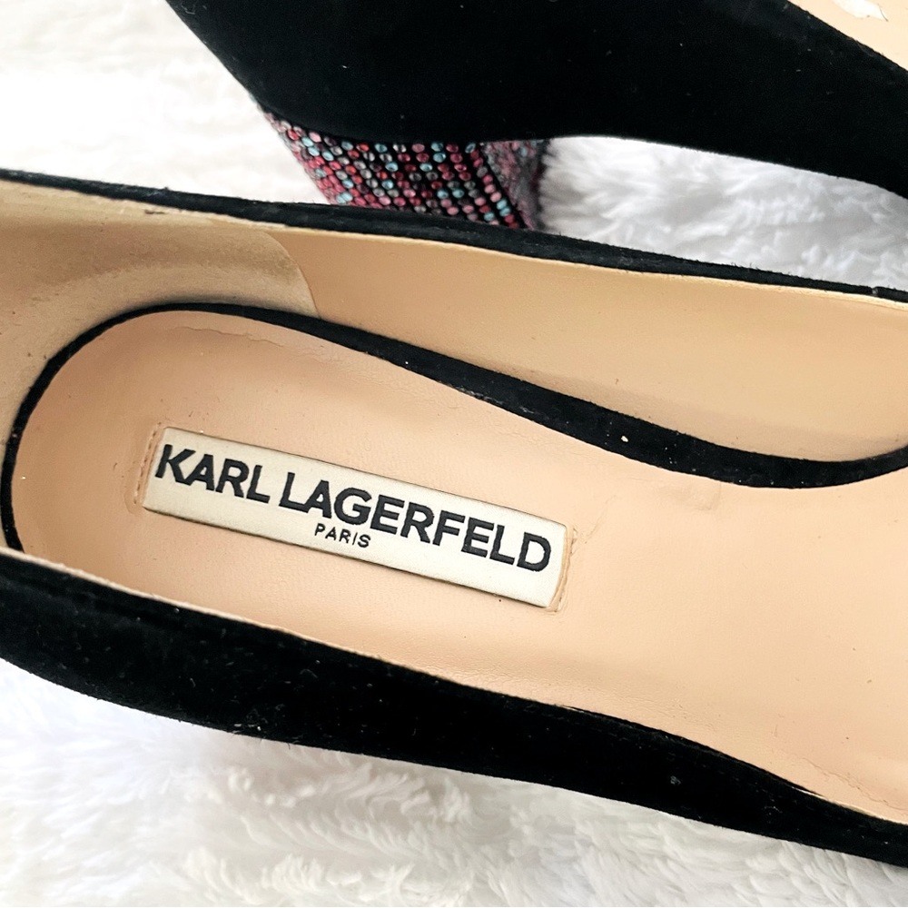 Karl Lagerfeld black chunky heels